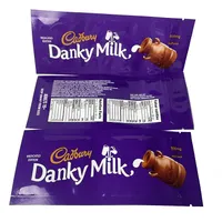 Empty chocolate bar packaging bags 3 side seal smell proof zipper plastic bag edible mylar bag 500mg