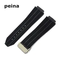 25mmX19mm New Mens Watchbands Strap Band Tire Diver Silicone Rubber Watchband Strap For H-U-B227J