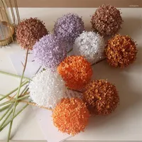 Decorative Flowers 5pcs Artificial Alliums Stem Plastic Colorful Giant Onion Ball Flower Branch For Wedding Centerpieces Floral Decoration