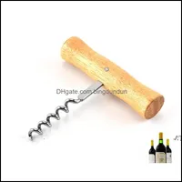 Openers Creative Outdoor Stainless Steel Corkscrew Red Wine Bottle Opener With Ring Keychain Wood Handle Pab11997 Drop Delivery Home Otvpc