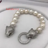 Dangle Earrings Fashion Big Nucleated Pearls 11-12 Mm Natural White Baroque Edison Pearl Bracelet 8 Inches Leopard Clasp
