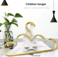 10pcs Saving Clothes Hanger For Baby Gold Rack Slip Metal 2 Set Space Cloud Non Storage Closet Organizer Kid Shape Cuwrv