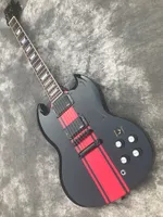 Custom Classic Electric Guitar OEM, Rose wood fingerboard, Guitar body Red stripe design, custom guitar