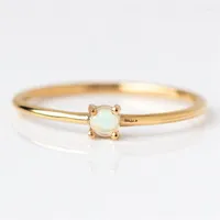 Cluster Rings Explosive Thin Plated 18k Gold Pearl Ring Sen Series Slim Four-prong Female