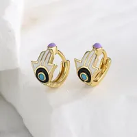 Hoop Earrings Mafisar Small Fatima's Hand Gorgeous Multicolor Enamel Piercing Earring For Women Birthday Party Jewelry Gift