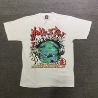 Hellstar Studios Globe Tee Plus Größe Männer T-Shirts Schwere Baumwolltops Mann Vintage übergroß