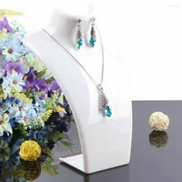 Jewelry Pouches Acrylic Mannequin Necklace Earring Pendant Display Stand Holder Show Decorate Shelf Organizer Storage For Business
