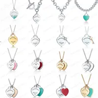 Designer Love Heart Halsketten Frauen 925 Silber Anhänger Halskette Luxusschmuck auf dem Halsgeschenk für Freundin Accessoires Großhandel mit Schachtel