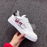 Thick soled Casual shoes women platform Travel leather lace-up sneaker cowhide fashion lady Letters Flat designer Running Trainers men gym sneakers 0528