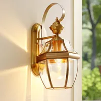 Wall Lamp Lamps Outdoor Full Copper Bright Warm Yellow Light For Bedside Livingroom Stair Decoration 220V