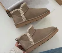 designer Platform Boots For Women Ultra Chestnut Matte Fur Snow Boot Suede Wool Blend Comfort Winter Designer Ankle Booties