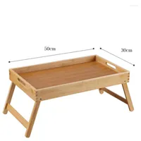Camp Furniture 2023 Portable Bamboo Wood Bed Tray Breakfast Laptop Desk Tea Food Serving Table Folding Leg