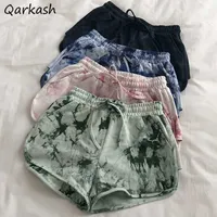 Women's Tie-dyed Shorts Women Unisex Loose Couple Drawstring Summer Stylish Chic Breathable All-match Trouser Beach Wear Female Popular 0130
