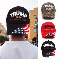 Party Hats President Donald Trump 2024 Hat Camouflage Baseball Ball Caps Women Mens Designers Snapback Us Flag Maga Anti Biden Summe Dhj9Q