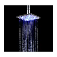 Bathroom Shower Heads Head Abs Square 6 Inch Led Colorf Selfdiscoloration Top Spray L0409 Drop Delivery Home Garden Faucets Showers A Dh624