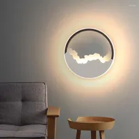 Wall Lamp Round Art Sconce Nordic Creative LED Bedside Lighting Living Room Aisle Background Decorate Mounted Reading Light