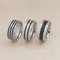 Wedding Rings 10 20 30pcs Lot Inner Arc Stainless Steel Dripping Oil Men Finge Ring One Two Three Line For Women Jewelry Gift Wholesale