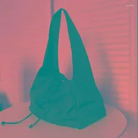 Evening Bags Women Large Capacity Bag Nylon Bucket Fashion Solid Zipper SOFT Shoulder Handbags Luxury Designer Black Tote