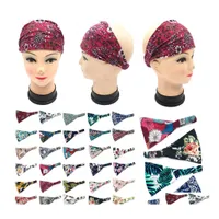 Party Favor Floral Print Headwrap Sports Elastic Yoga Hairband Fashion Cotton Fabric Wide Headband For Women Hair Accessoires Wll665 Dhnh0