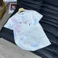 T-shirt de impressão de animais Mangas curtas da moda com processo de impressão transparente Camiseta clássica Crew Neck Design Base Pullover Top-shirts top para mulheres