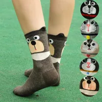 Women Socks 1 Pairs Cartoon Fashion Colorful Warm Pug Shiba Inu Patterned Sock Woman's Korean Style Fun Animal Cotton