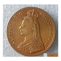 Sanat ve El Sanatları İngiltere İngiltere 1887 Bir Taç Kraliçesi Victoria Altın Kopya Para Tanıtım Fabrika Fiyat Güzel Ev Aksesuarları Sier Paraları Dro Dhfzl