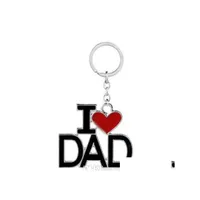 Party Favor Letter Red Heart Love Key Chains Rings Dad Mom Mama Papa Keychains Fashion Jewelry Mother Father Gifts Droplxl910 Drop D Dhlky