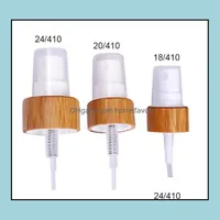 Packing Bottles 200Pcs 24 410 Bamboo Pump Spray Head Diy Cosmetic Top Quality Wooden Nozzle Sn3080 Drop Delivery Office School Busin Dhzz6