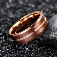 Wedding Rings Promise Tungsten Ring For Men Women Rose Gold Color Classic Couple