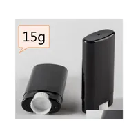 Garrafas de embalagem por atacado 15g de pl￡stico vazio DIY Oval Tubos de b￡lsamo port￡til desodorante port￡til Moda de batom preto SN2316 Drop dhkzf
