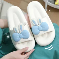 Slippers BEVERGREEN Bow-knot Women Cute Ears Design Thick Sole Home Slides Couple Outdoor Beach Sandals Woman Shoes
