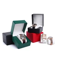 Watch Box PU Leather Watches Storage Boxes Wristwatch Holder Organizer Jewelry Bracelet Gift Case with Pillow