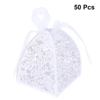 Gift Wrap 50Pcs Laser Cut Flower Wedding Candy Box For Guest Favors And Gifts Christmas Birthday