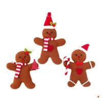 Christmas Decorations Gingerbread Man Pendant Decoration Cookie Doll Plush Santa Tree Widget Ornaments Xmas Supplies Yfa3049 Drop De Dhkzb