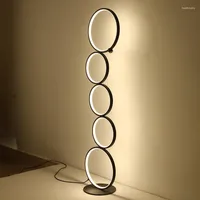 Floor Lamps Modern Ring Touch Switch LED Lights Art Interior Decoration Nordic Lamp Standing For Living Room Home Lighting