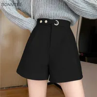 Women's Shorts Women Black Solid Simple Elegant Holiday New Arrival Clothing Popular Stylish Leisure Office Lady Daily Tender Ulzzang 0130
