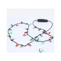 Party Decoration 100Pcs Led Necklace Flashing Beaded Light Glowing Pendant Necklaces Toys Christmas Gift Favor Gifts Sn1322 Drop Del Dh8Hv