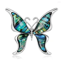 Brooches Natural Abalone Butterfly For Women Alloy Metal Big Piece Of Shell Brooch Pins Vintage Dress Coat Jewelry Accessories