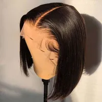 Brazilian Human Hair Wig 13x5x2 Lace Front Straight Bob Wigs For Black Women Remy Closure T Part 8-16 Inch