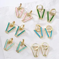 Hoop Earrings Mafisar Fashion Simple Triangle Geometric Drop Earring For Women Candy Color Dripping Oil Ear Ring Trendy Party Jewelry Gifts