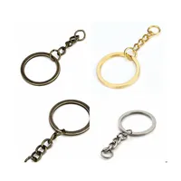 Craft Tools Split Key Ring With Chain Keychain Parts 28Mm Open Jump And Connector Accessories For Diy Drop Delivery Home Garden Arts Ot0As