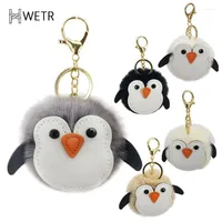 Keychains 8CM Fluffy Ball Jewelry Cute Furry Penguin For Women Girls Bag Hanger Faux Fur Car Key Ring Chains Pom