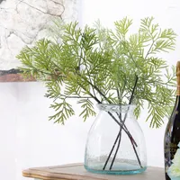 Decorative Flowers 1pc Plastic Hinoki Plant For DIY Home Floral Arrangement Material Flower Wall Bouquet Accessories
