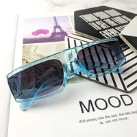 Sunglasses Square Blue Trends 2023 Fashion Women's Sun Glasses Cool Colored Lenses Brand Designer Unusual Shades