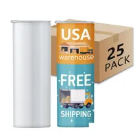 Tumblers 25Pc Carton 20Oz Sublimation Stainless Steel Insated Drinking Mugs With Lid And St Straight Blanks Cups From Usa Drop Deliv Dhbp9