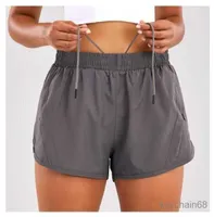 Women's Pants lululem Capris women Leggings Shaping Yoga multi-color loose breathable Quick drying hot shorts Underwear pocket