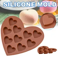 Baking Moulds Heart Shape Silicone Mould 10 Hearts Cake Decoration Candy Chocolate Mold Cookie Tools Bakeware Kitchen Accessories