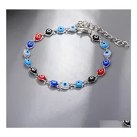 Link Chain Turkish Evil Eye Bracelets Women Handmade Lucky Blue Eyes Female Charm Fashion Bracelet Friendship Jewelry Drop Delivery Dh16R