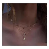 Pendant Necklaces Fashion Jewelry Mtilayer Necklace Star Moon Beads Choker Drop Delivery Pendants Dhdtz