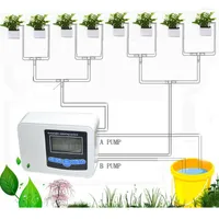 Watering Equipments Solar Energy Drip Irrigation Controller Set 2-Pump Garden System USB Lading Automatisch apparaat Bloemen Pot